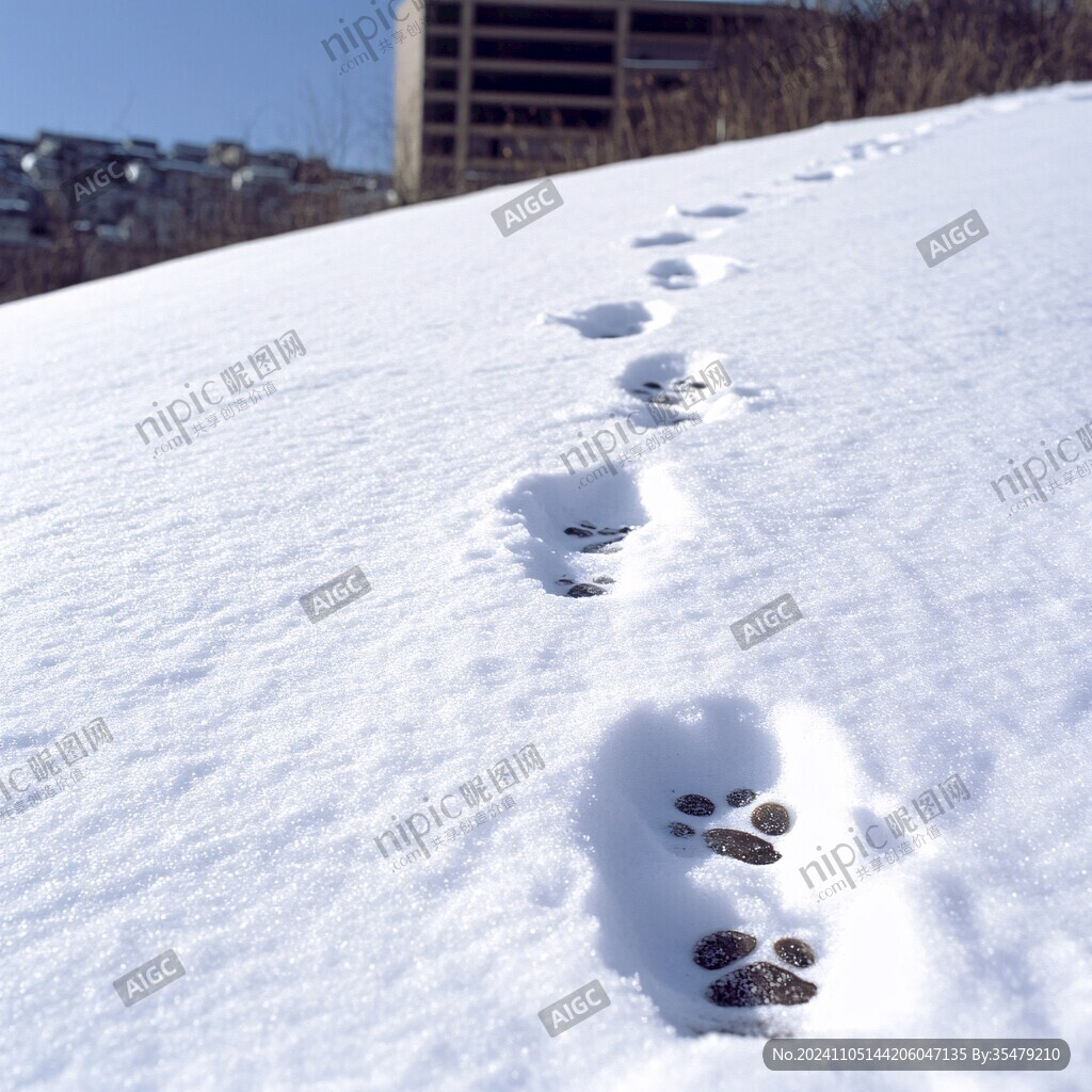 雪地猫脚印