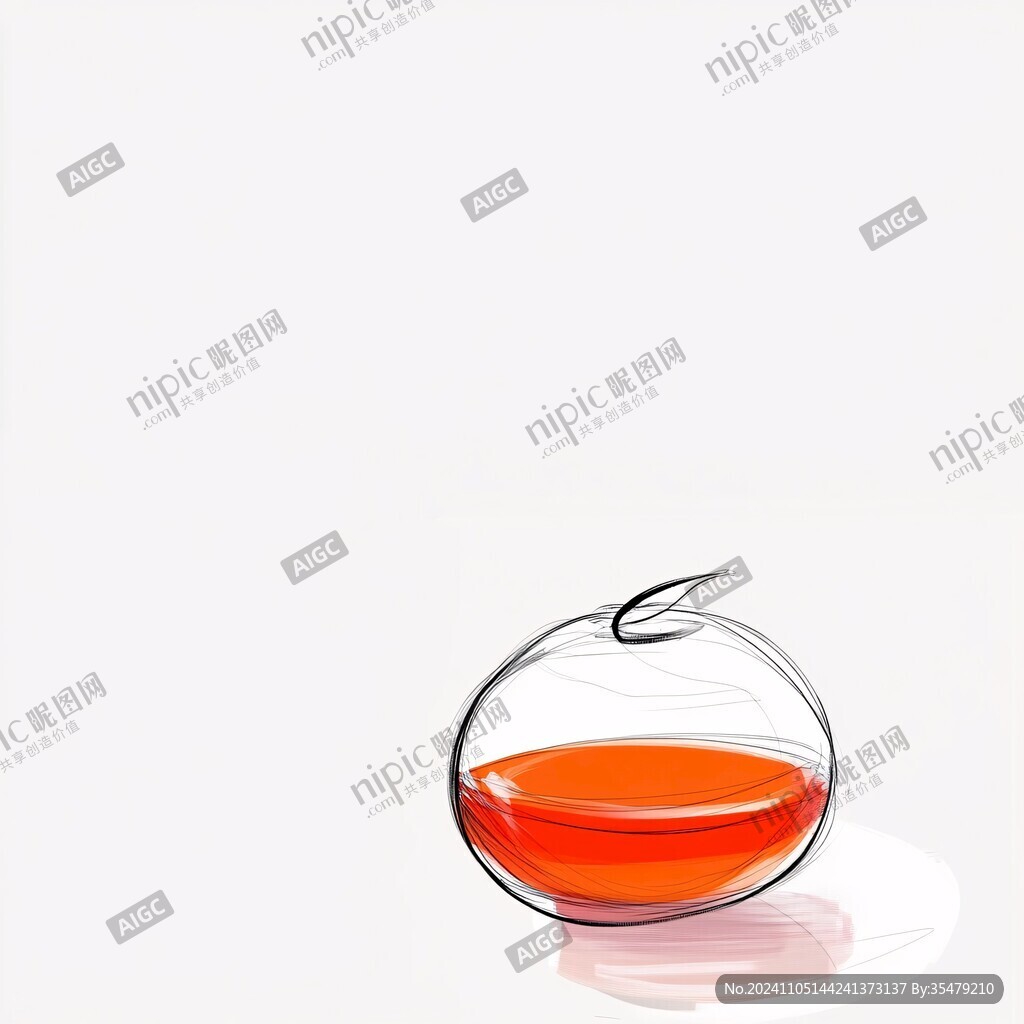 手绘苹果苹果汁