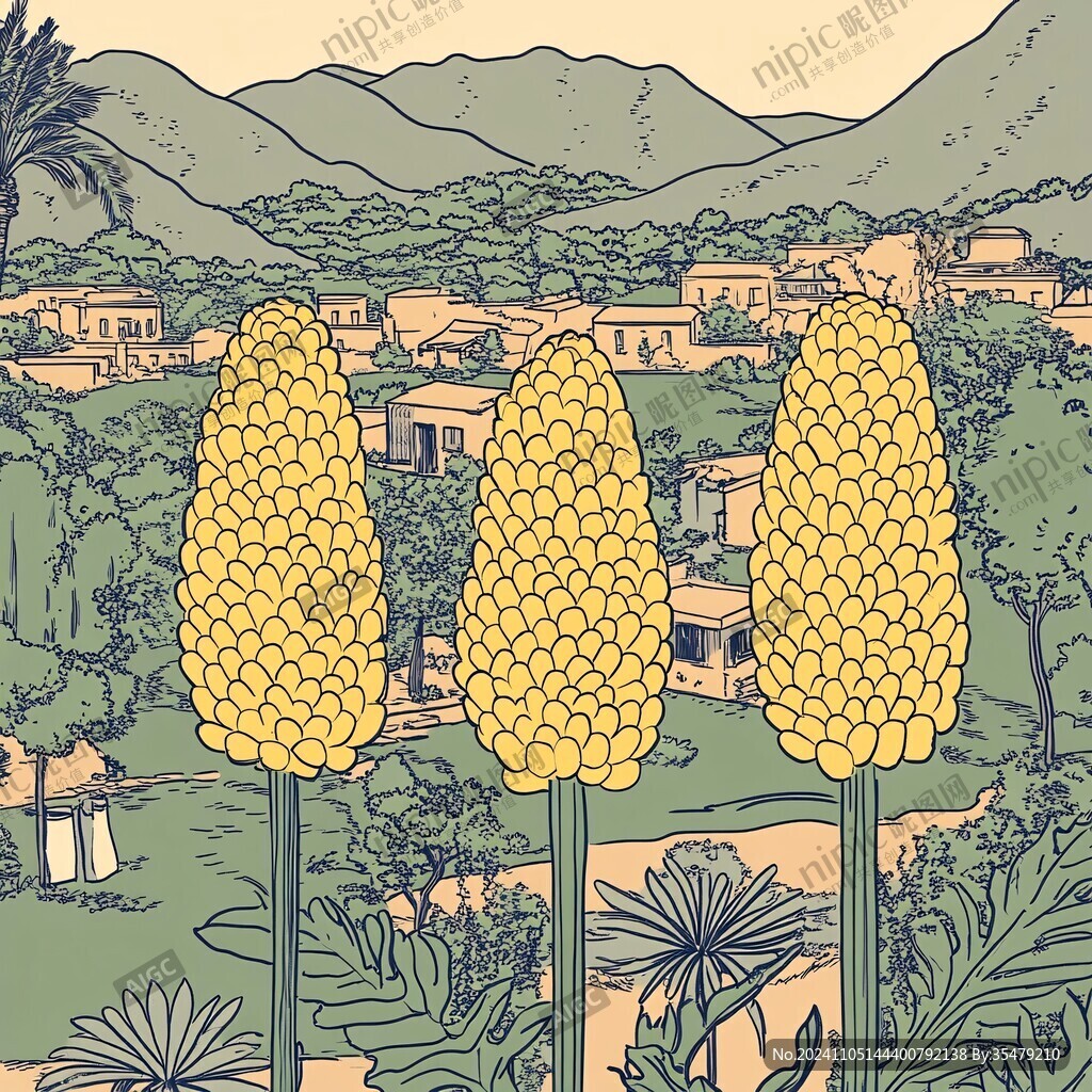 菠萝包装插画