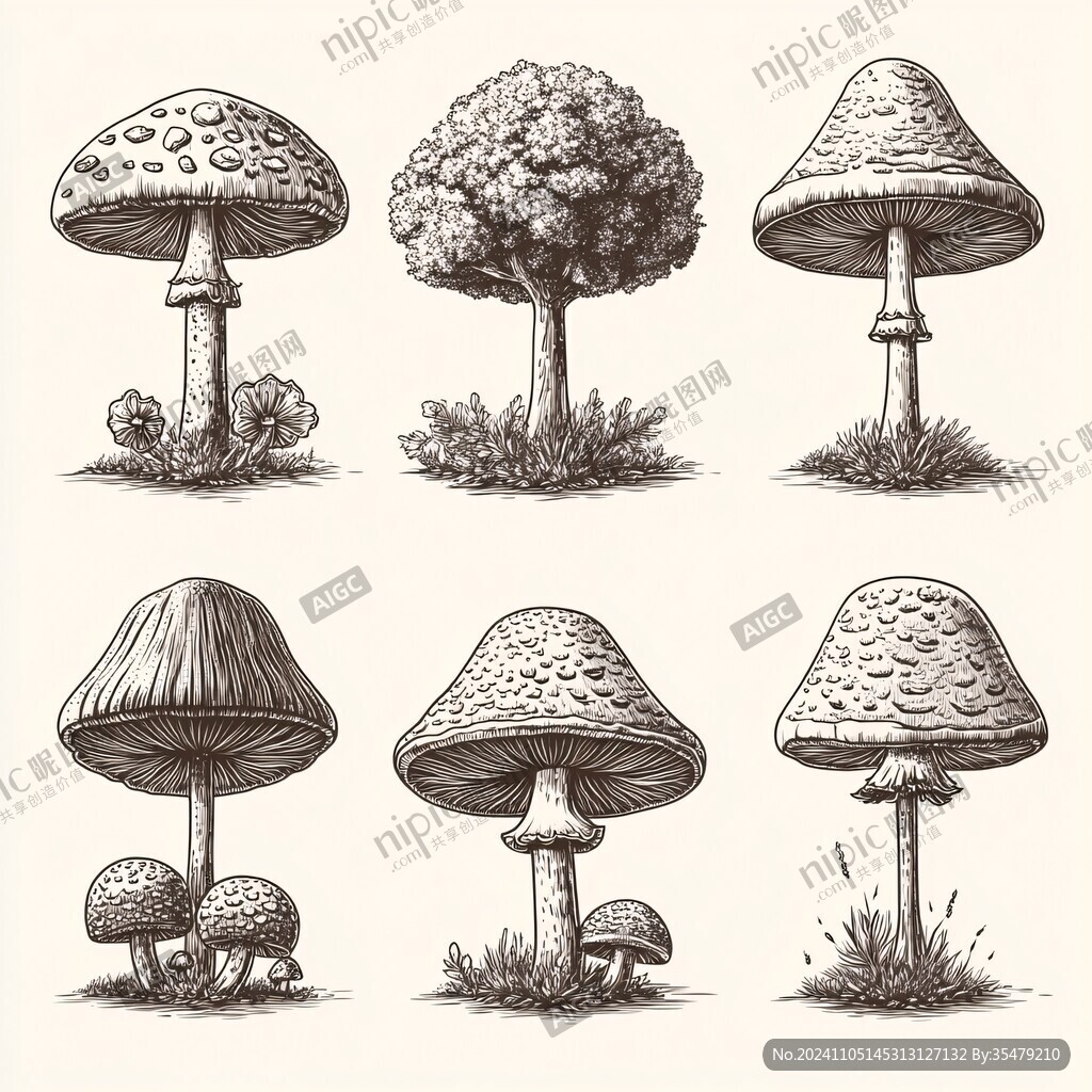 蘑菇手绘插画