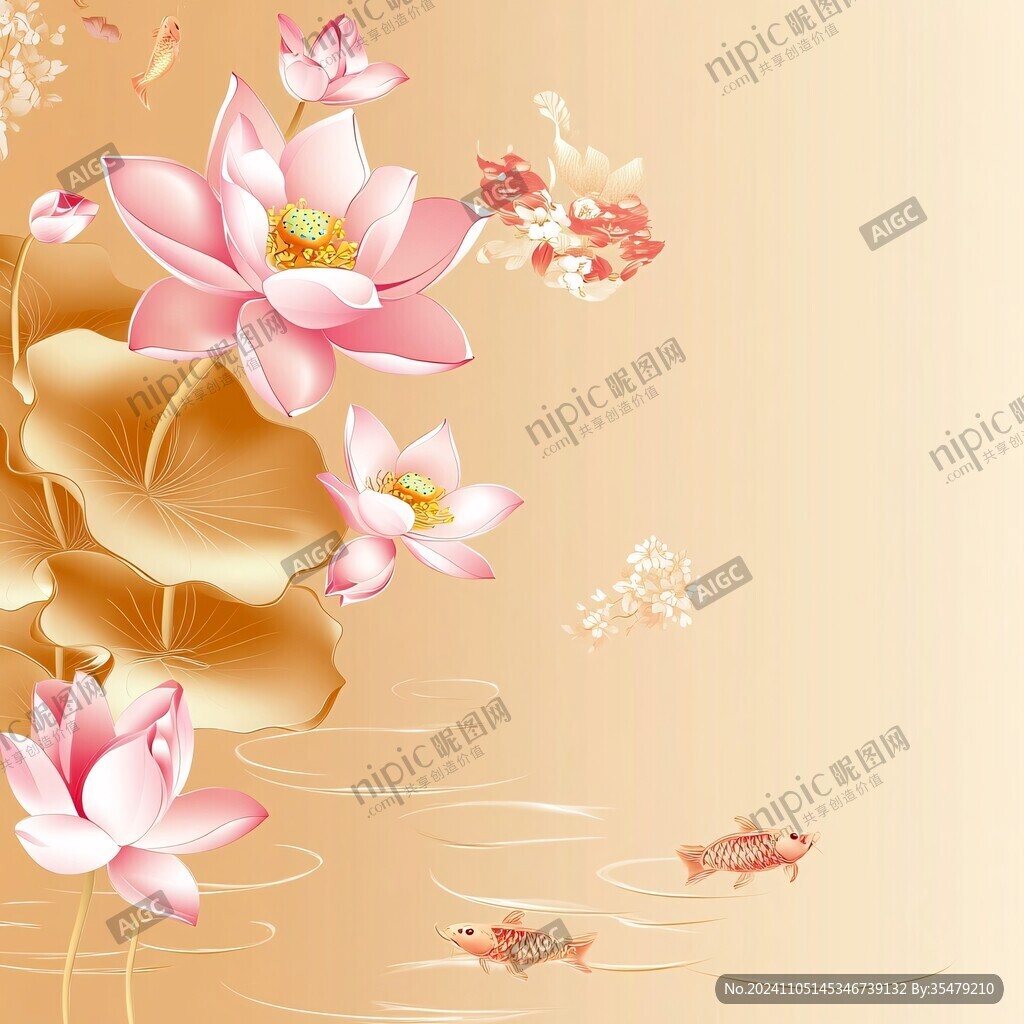 金色荷花背景图