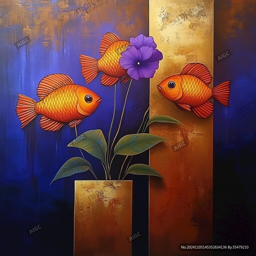 立体画素材金鱼立体画