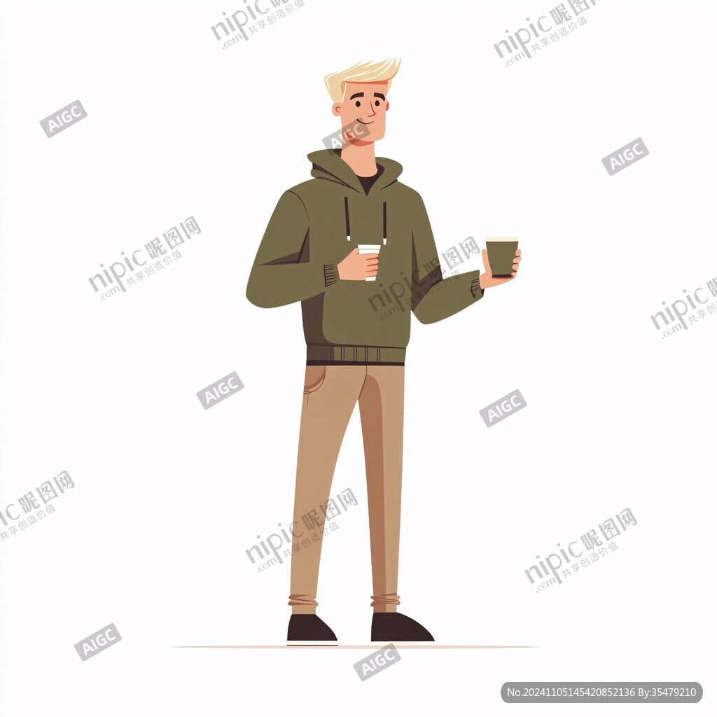 端杯子卡通人