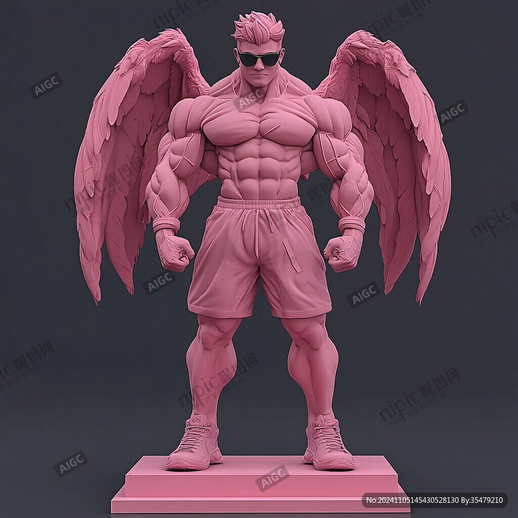 肌肉男塑像
