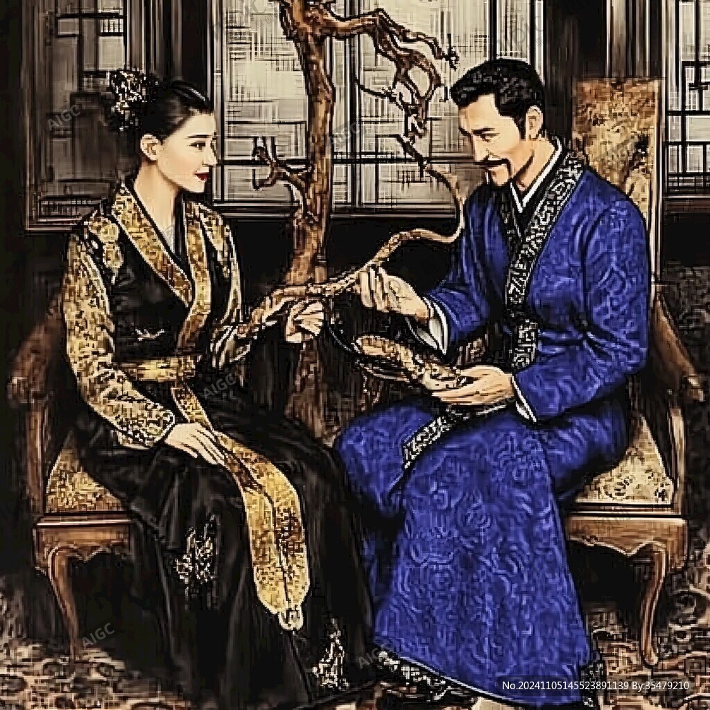 皇帝皇后插画