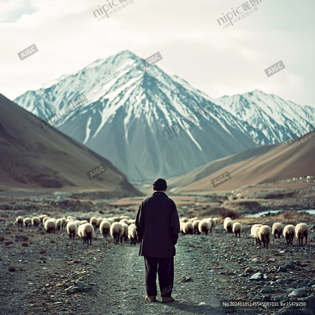 老人与羊群