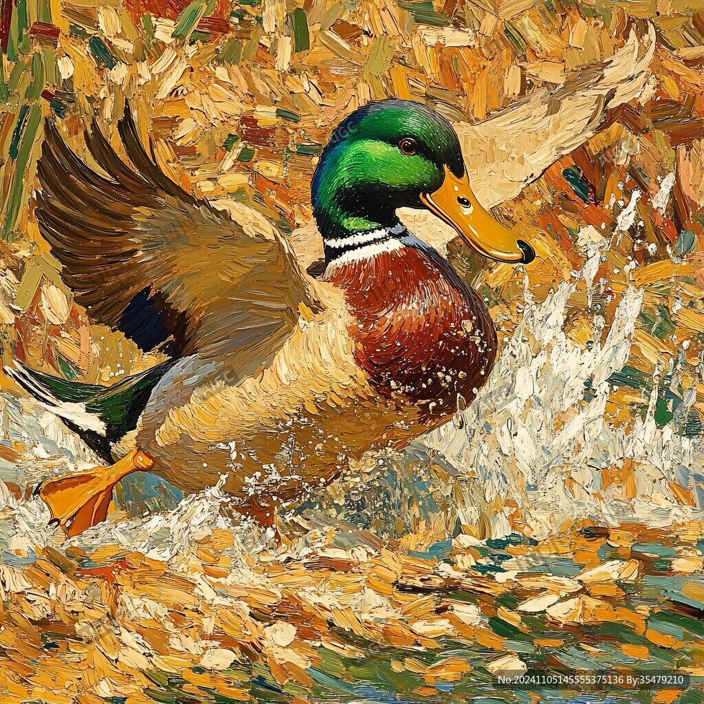 青头鸭插画