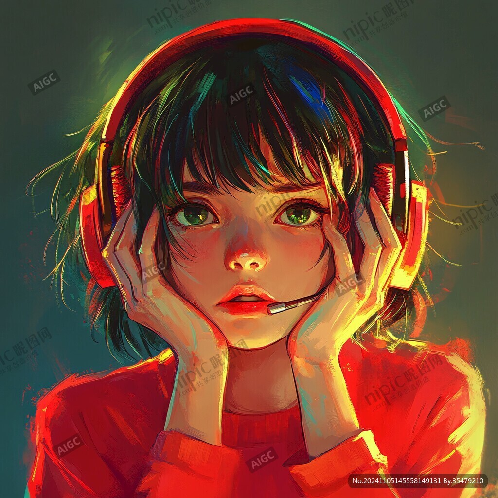 听音乐插画