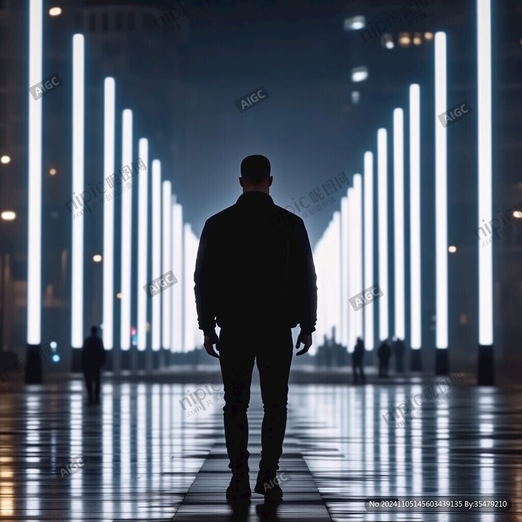 夜色中行走的人
