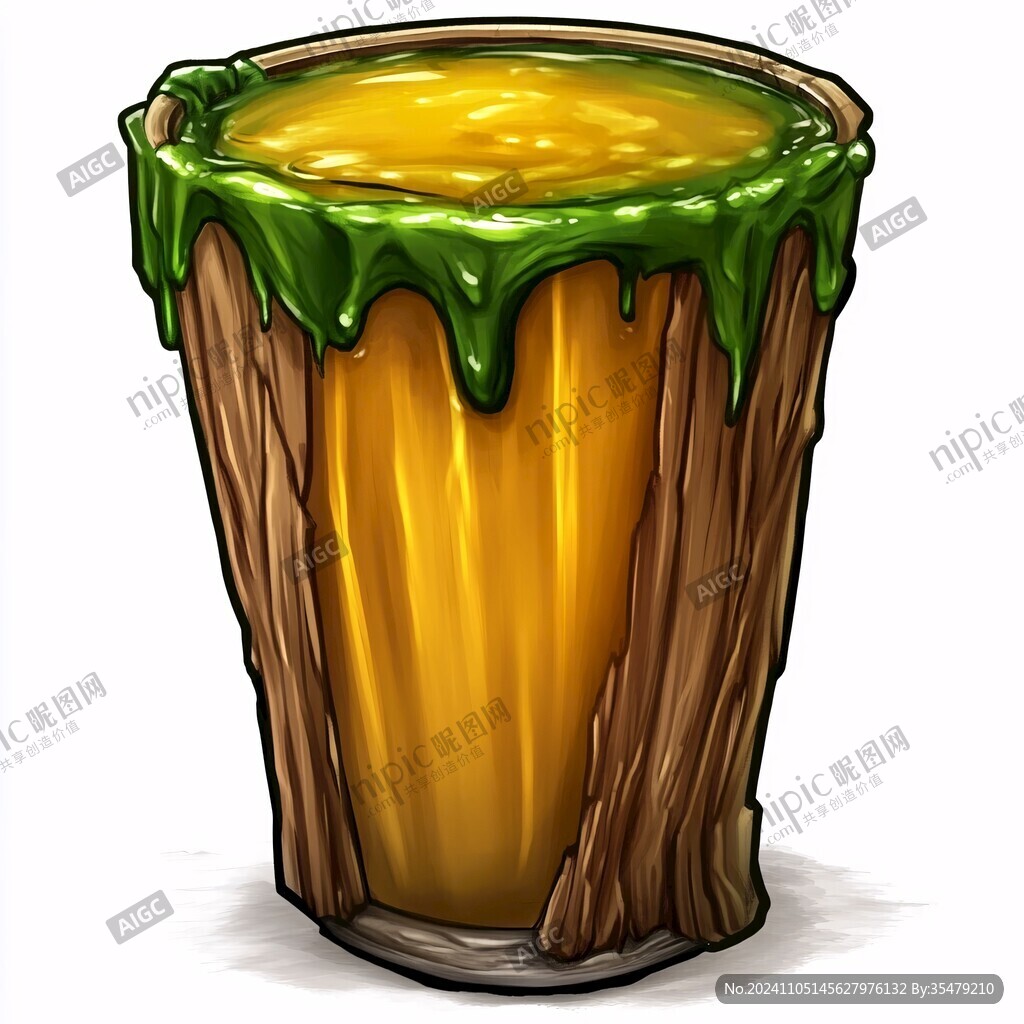 竹筒奶茶插画