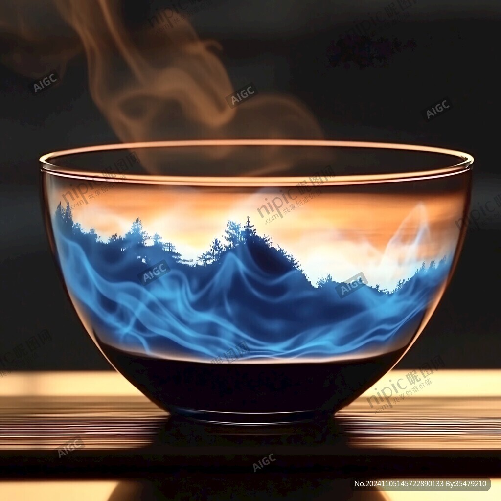 风景纹碗
