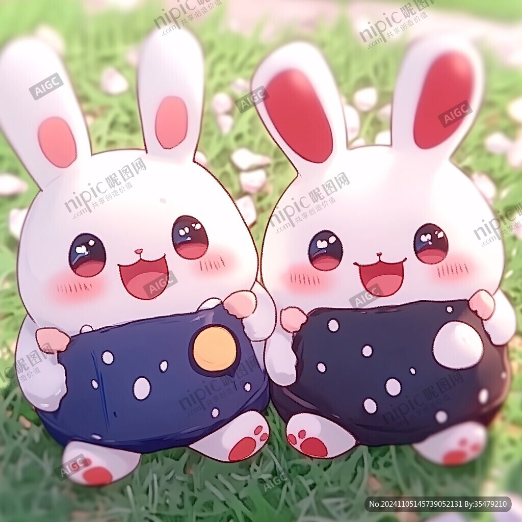 咕卡贴纸甜品兔兔