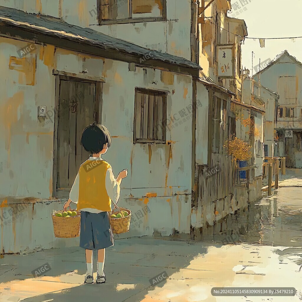 小时候场景插画