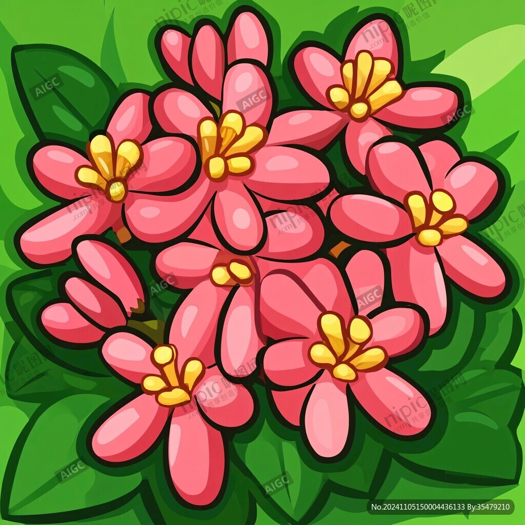 中草药丁香花插画