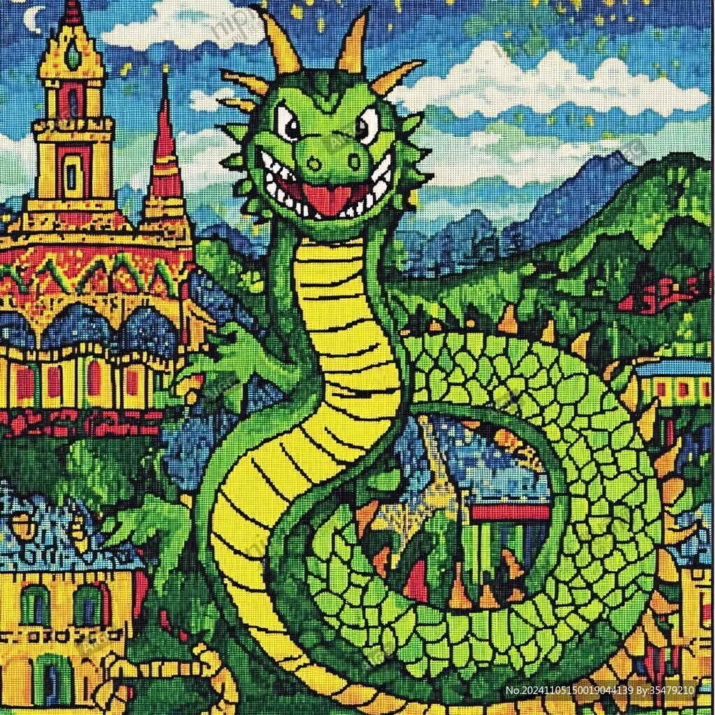插画龙地垫