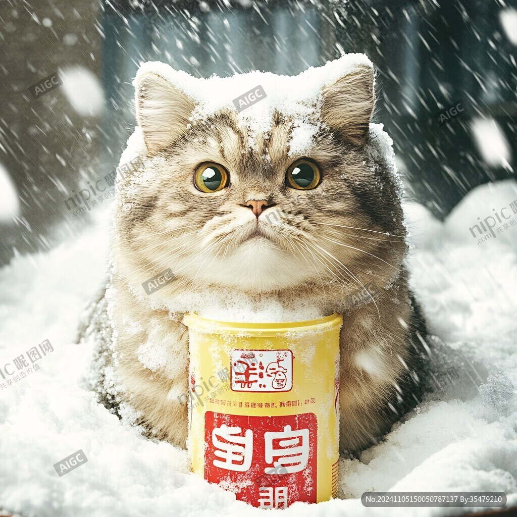 猫咪雪地