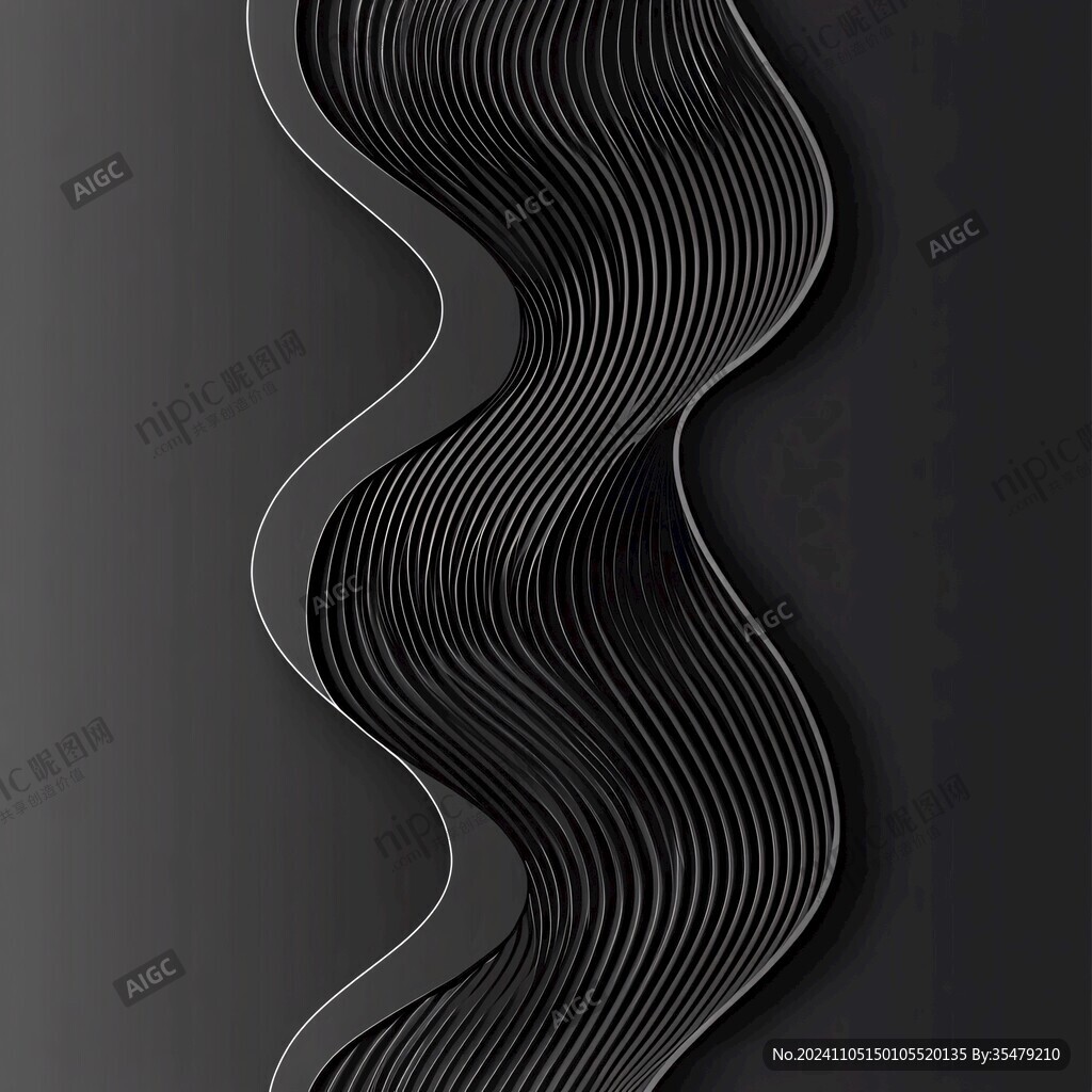 高级灰线条波浪纹理