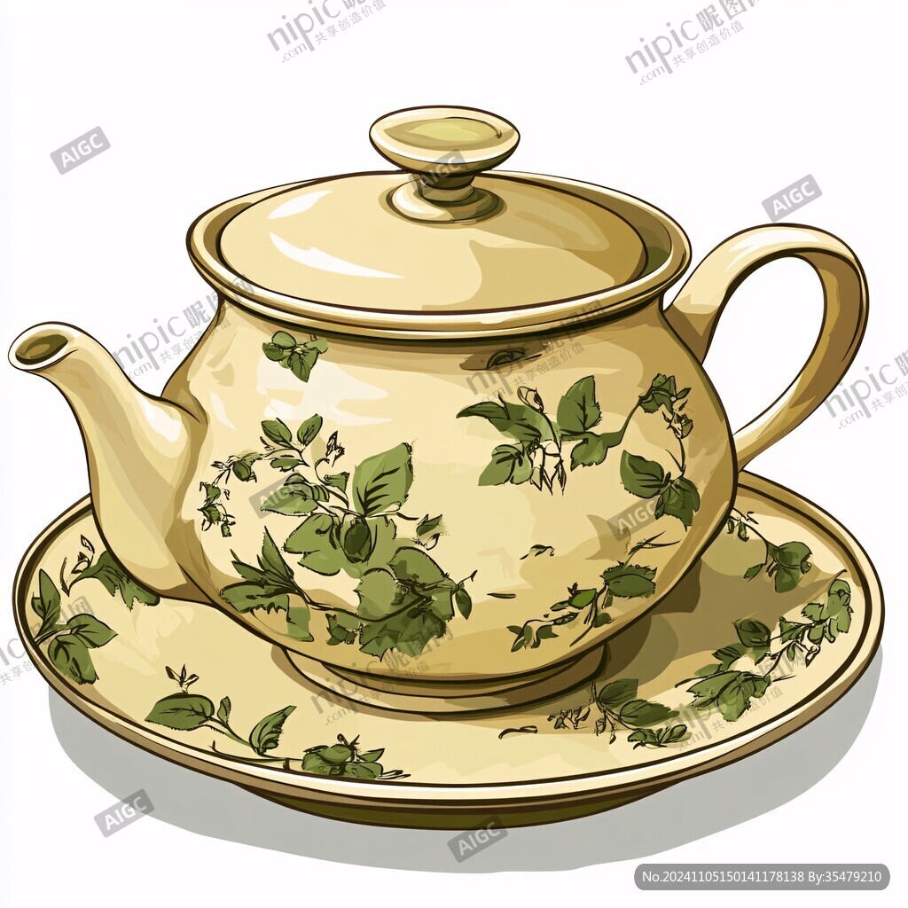 紫铜茶壶插画