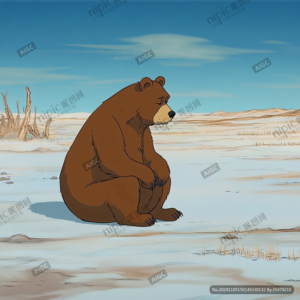 坐在地上的大熊