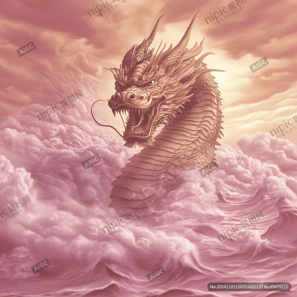 龙年烫金插画