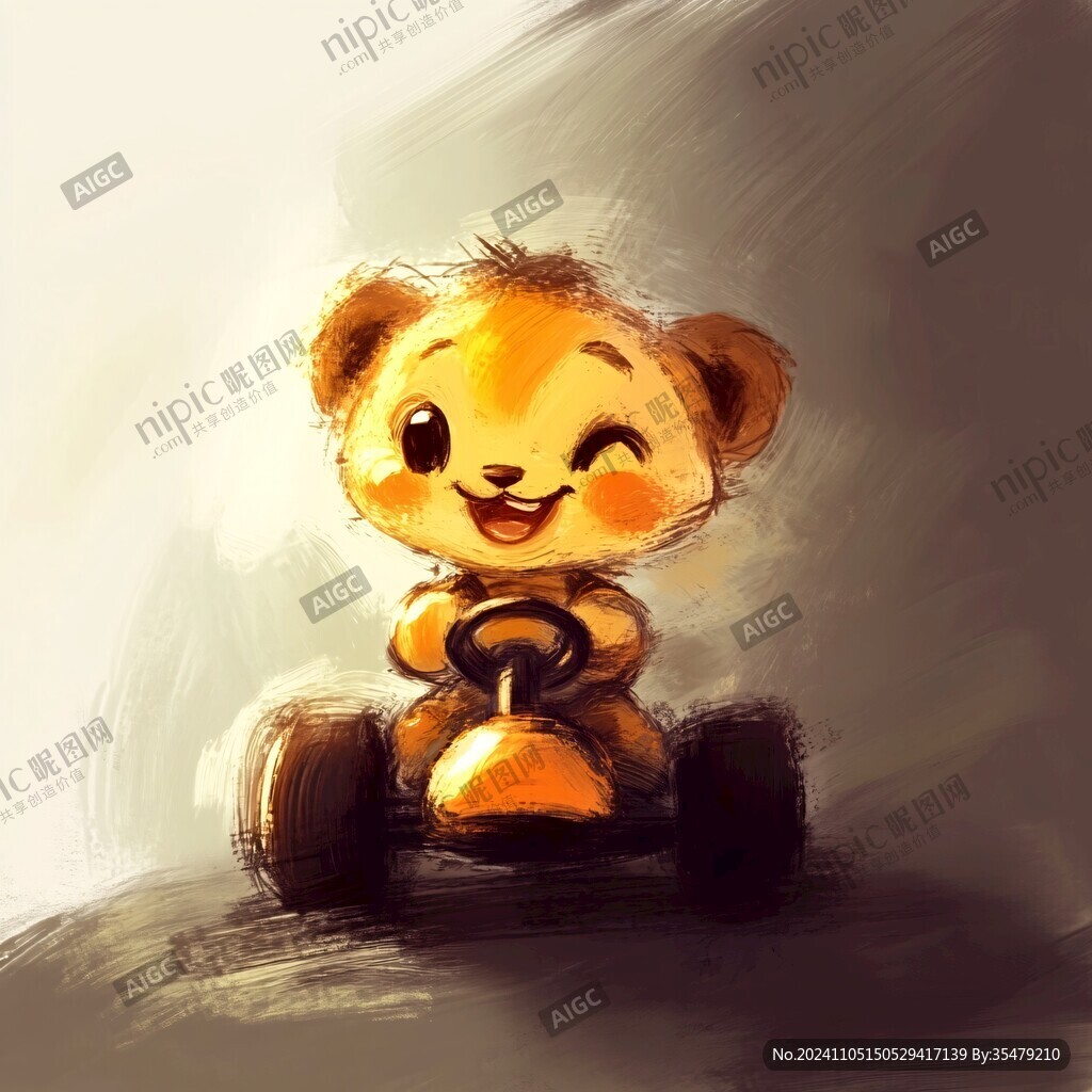 坐车的小熊