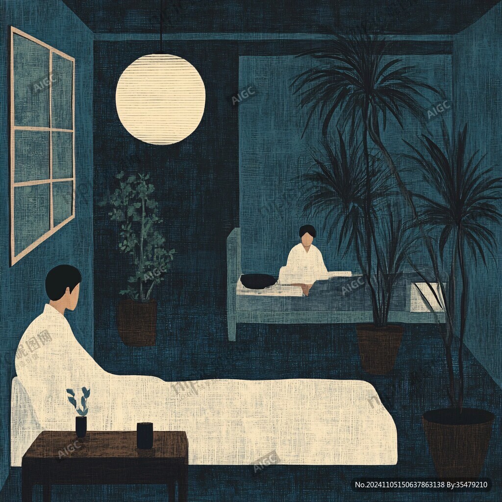 孤独感插画