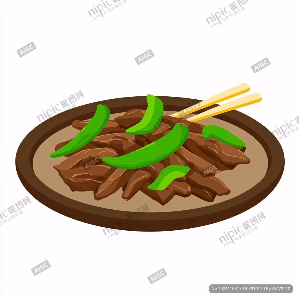 酱爆猪肝插画