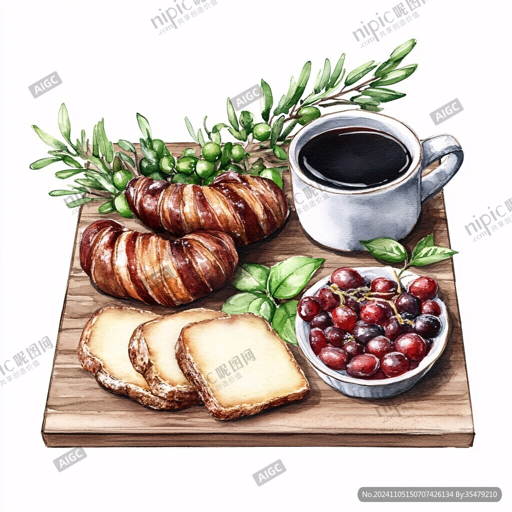 早餐美食插画