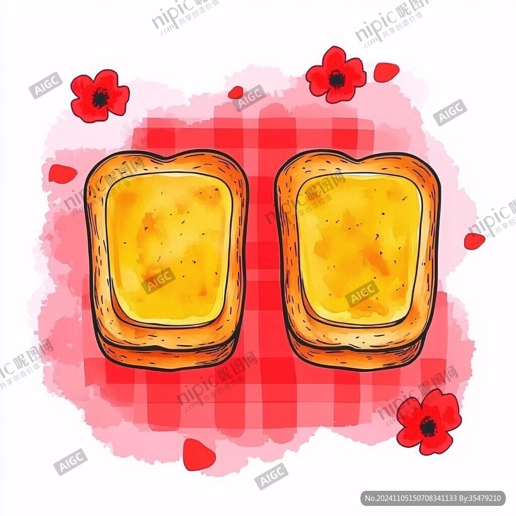 厚蛋吐司插画