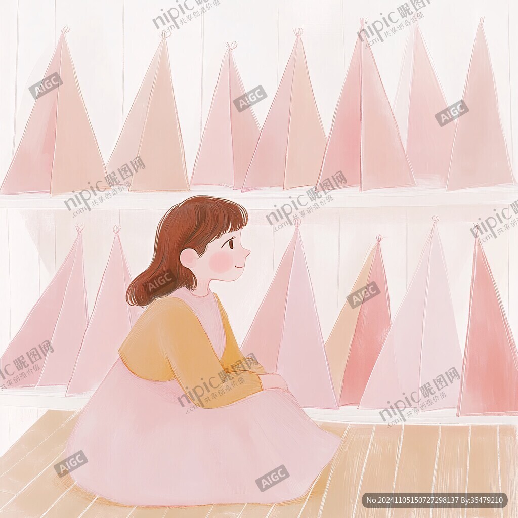情人节女孩插画背景