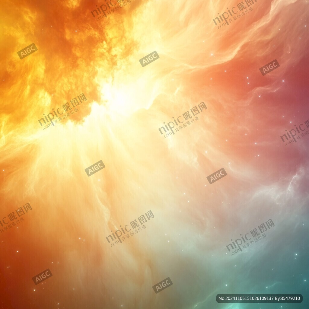 炫彩橘红色星空