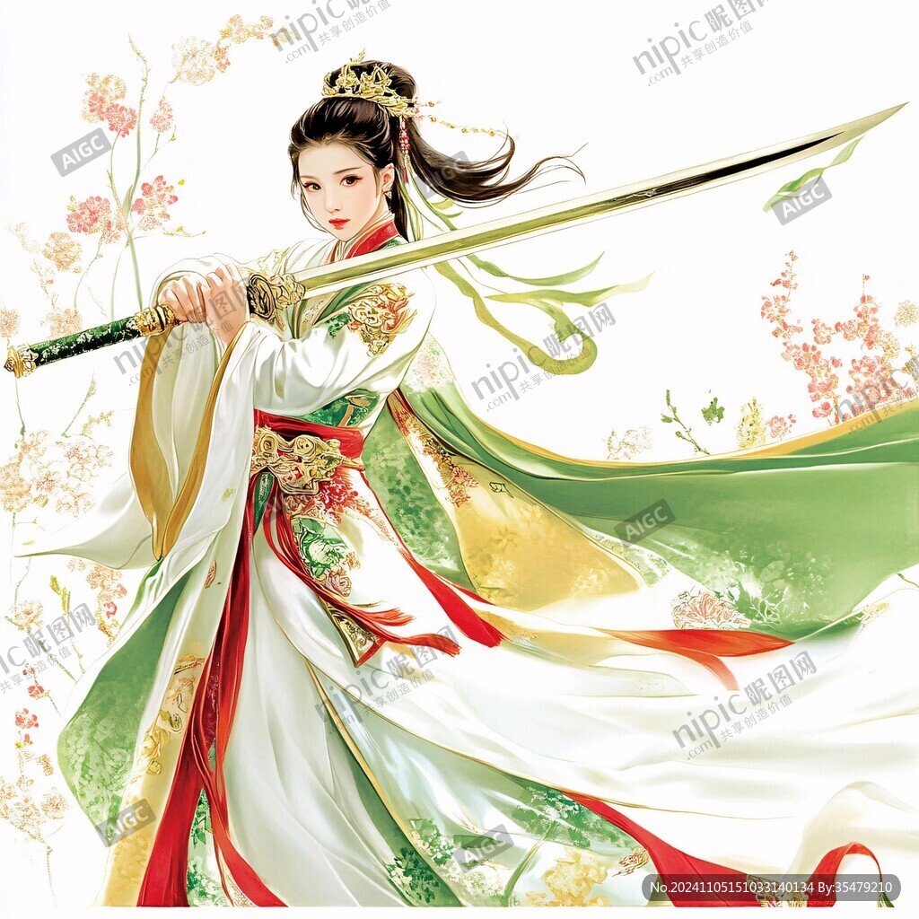 古代女将插画