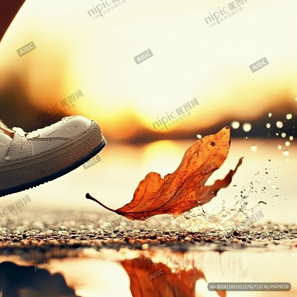 脚下落叶