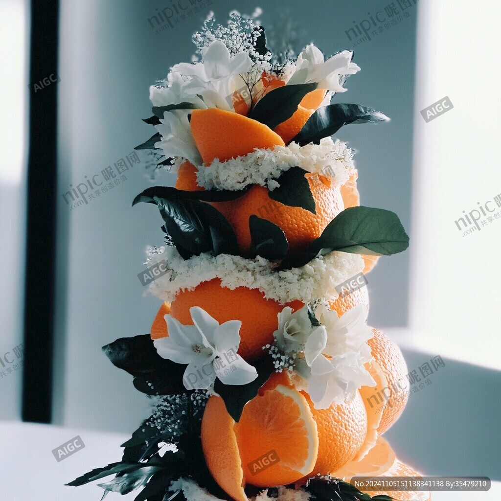 橙白撞色婚礼花艺