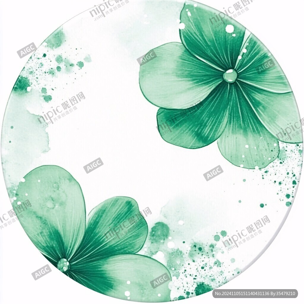 绿色圆形花纹