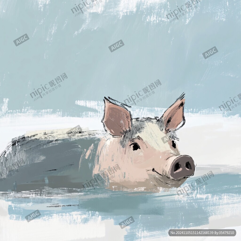 水豚插画