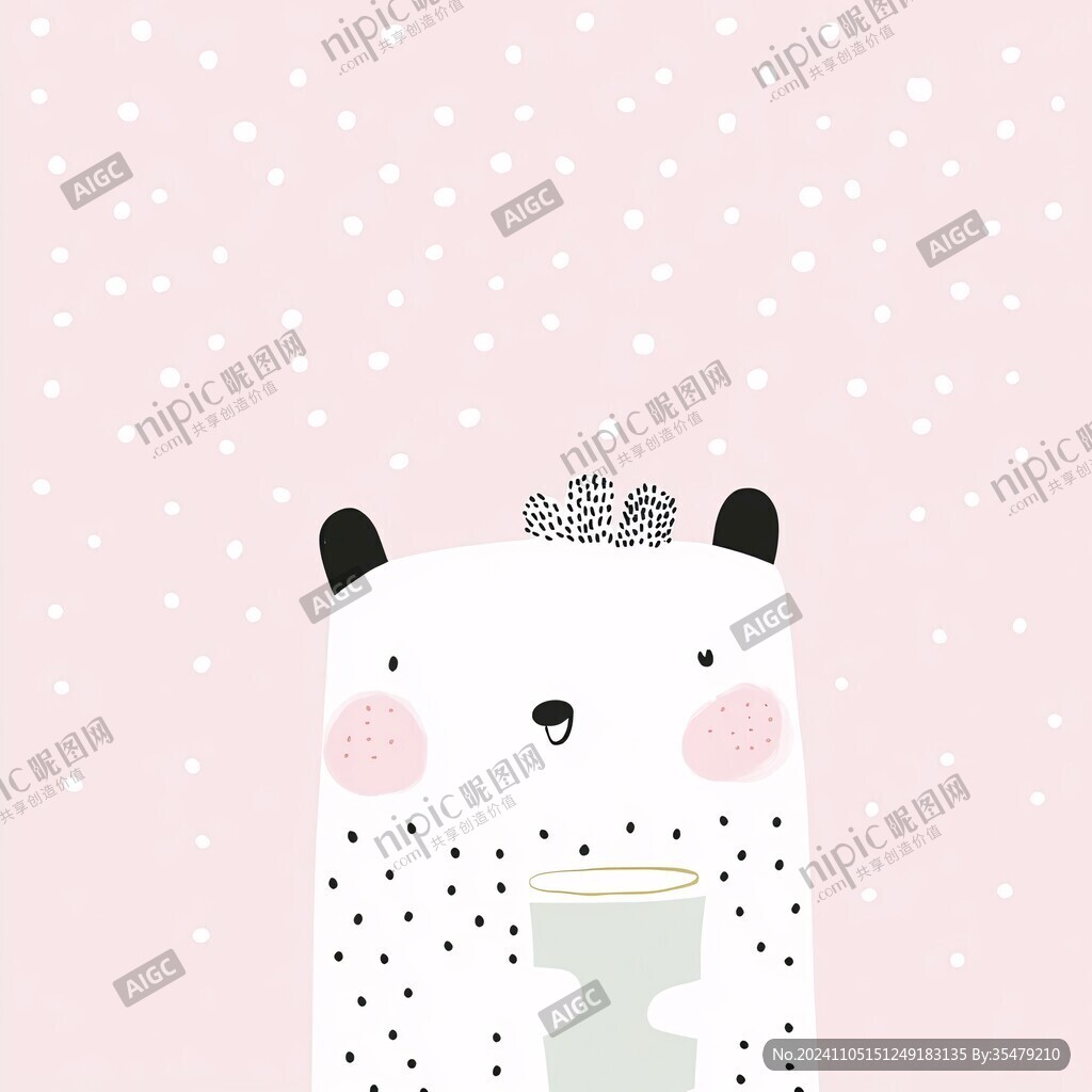 卡通小熊杯子图案