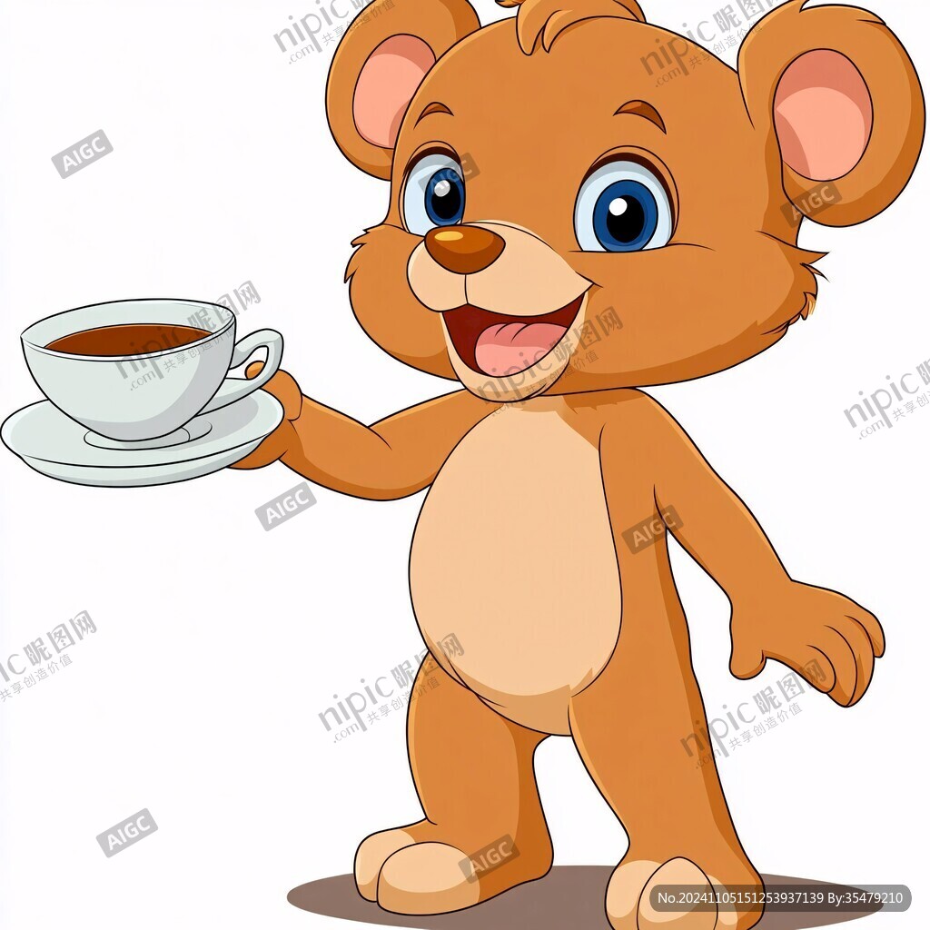卡通小熊杯子图案