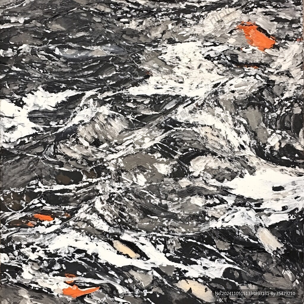 洪流抽象画