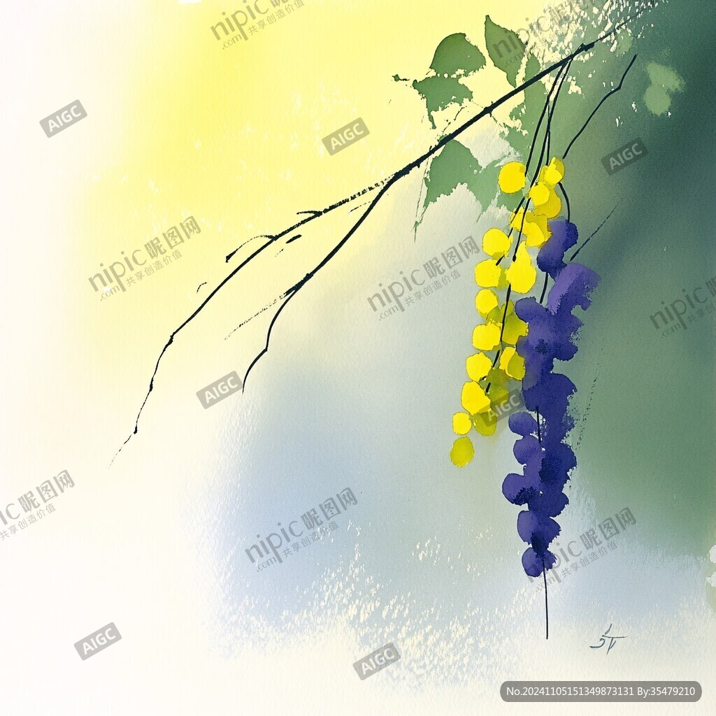 葡萄景色插画