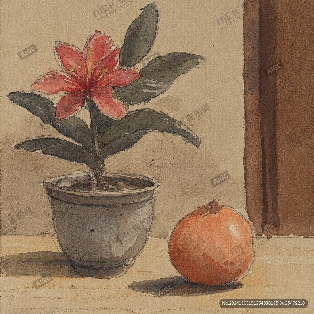橙花插画