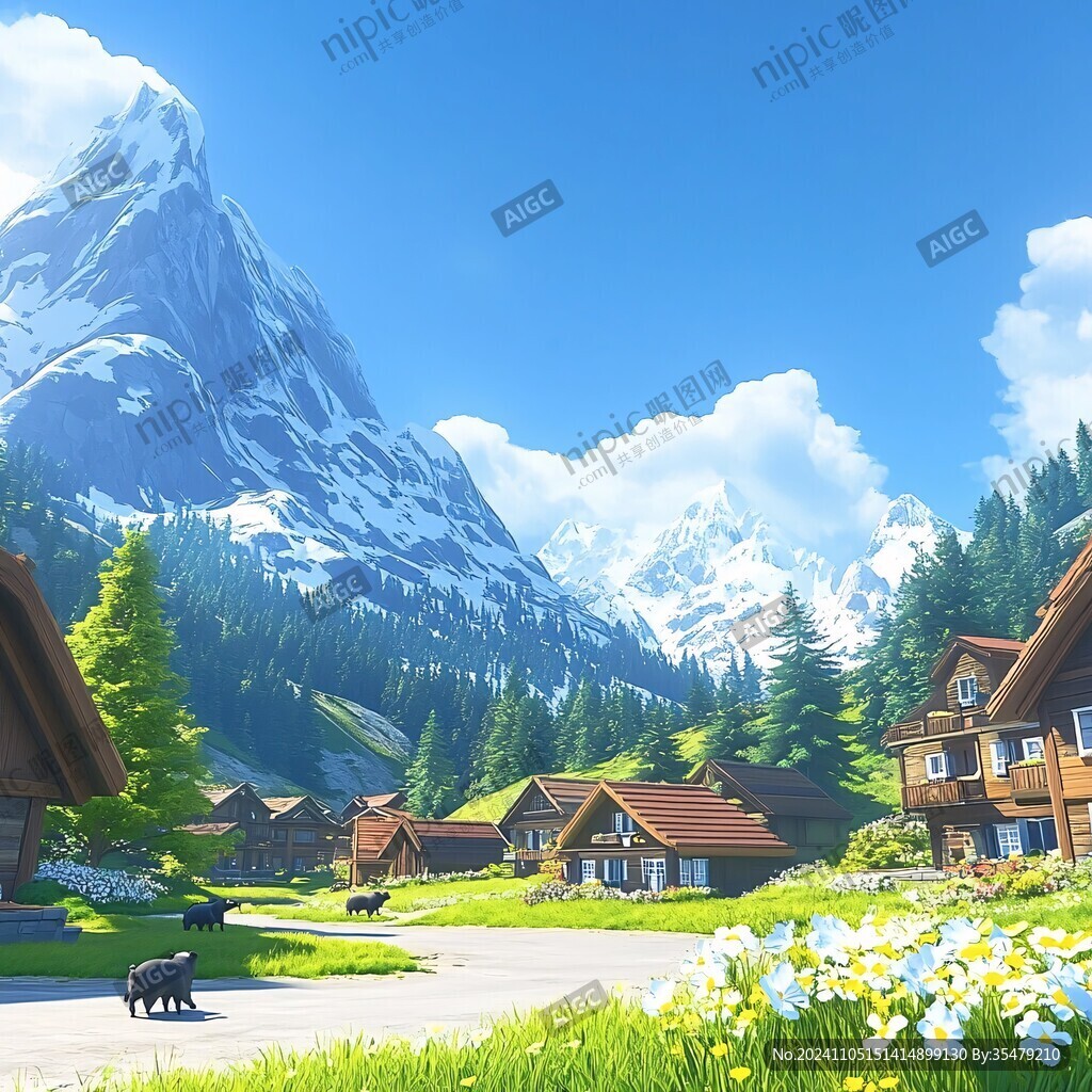 雪山原画