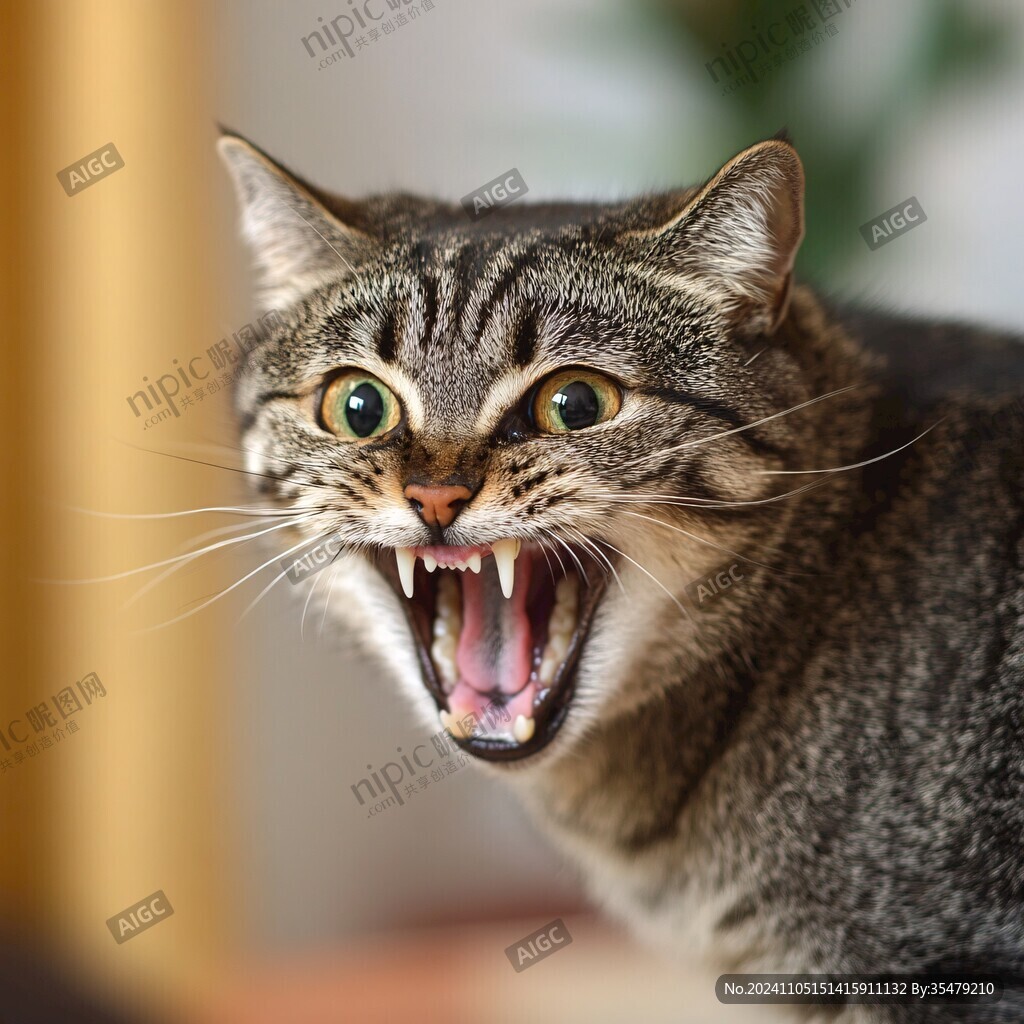 张大嘴的猫