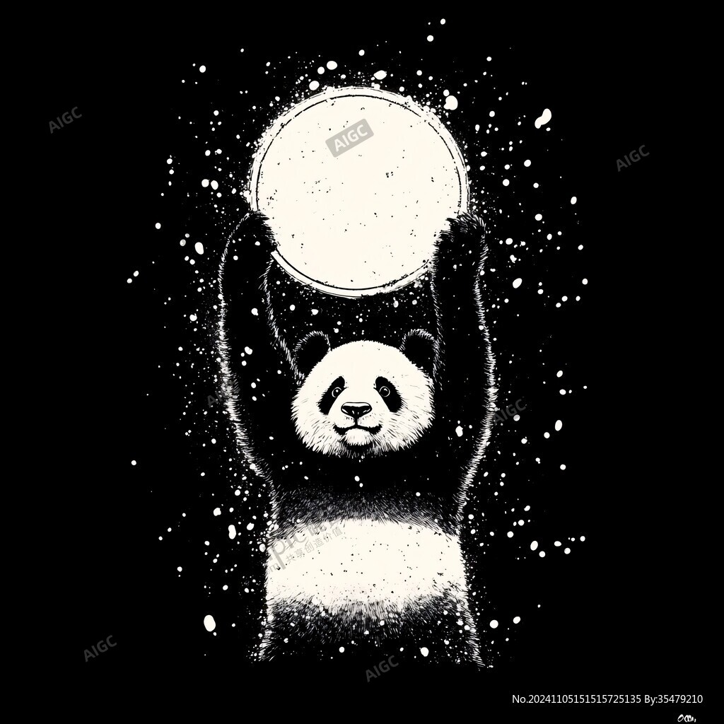 熊猫潮流插画