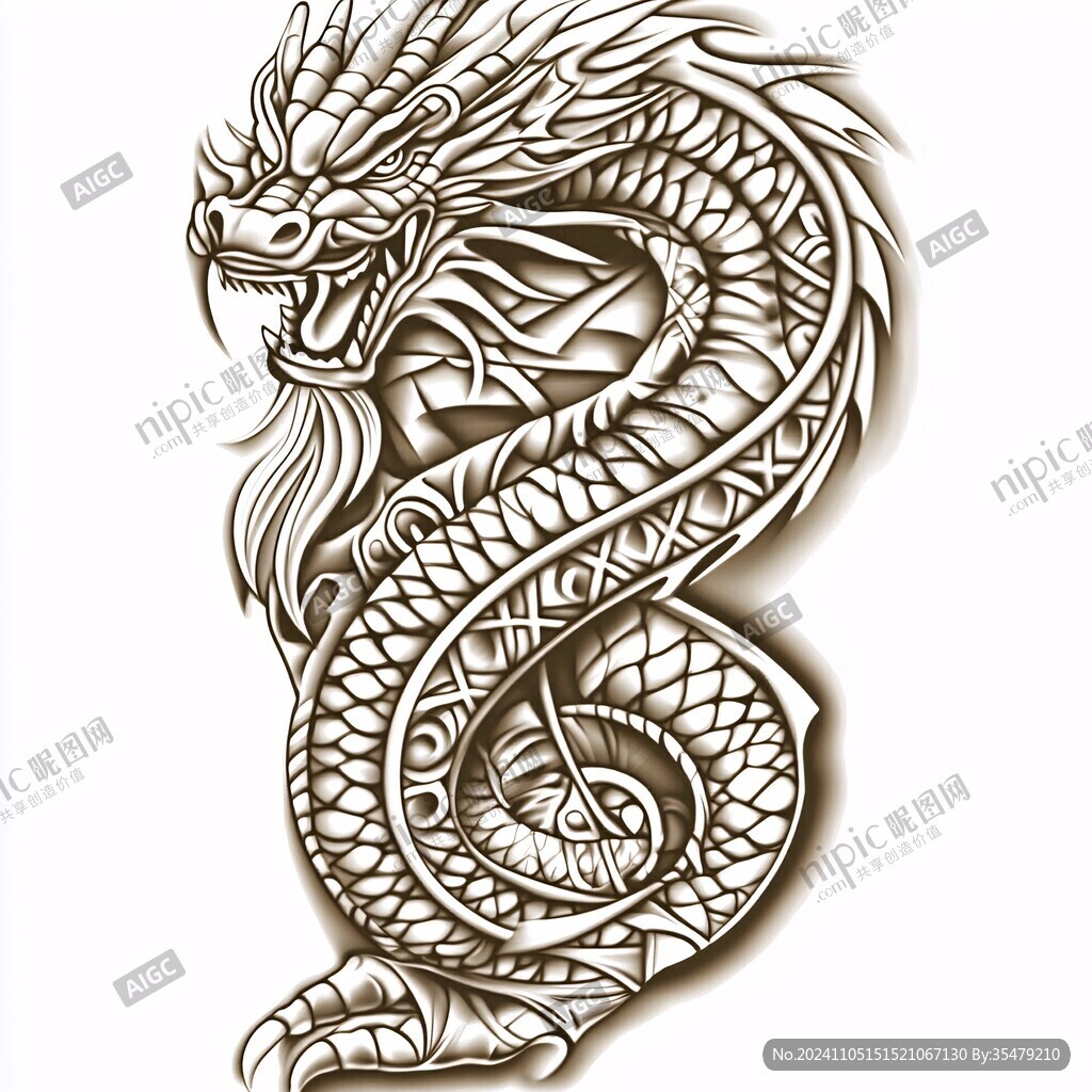 手绘龙设计图片