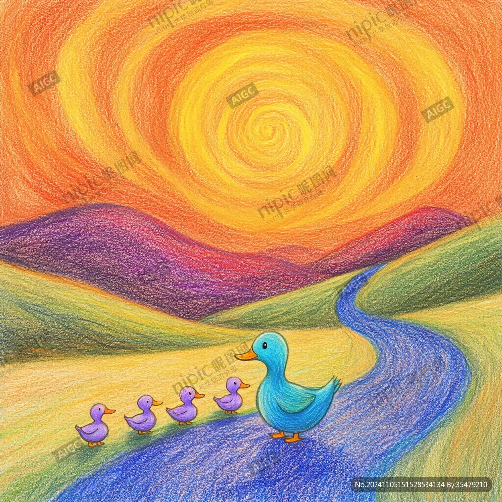 儿童插画小鸭