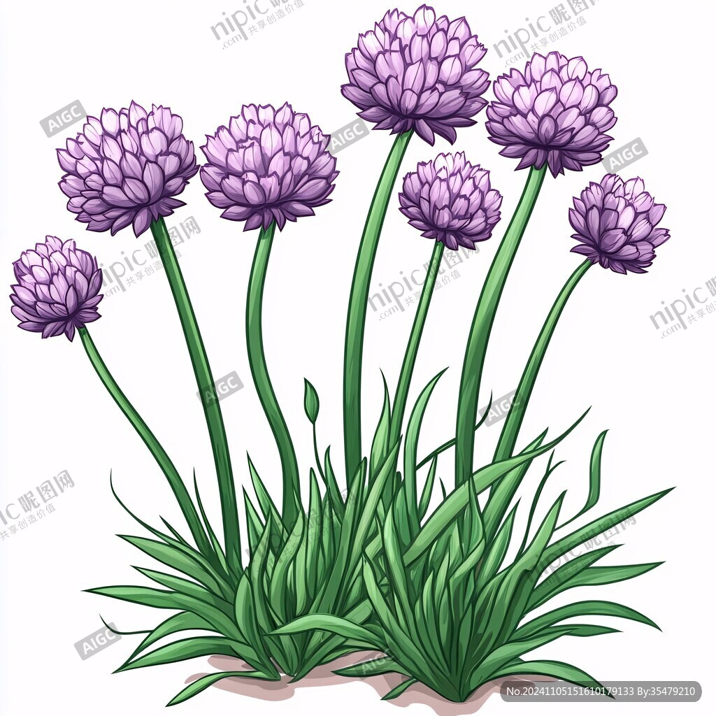 手绘韭菜花