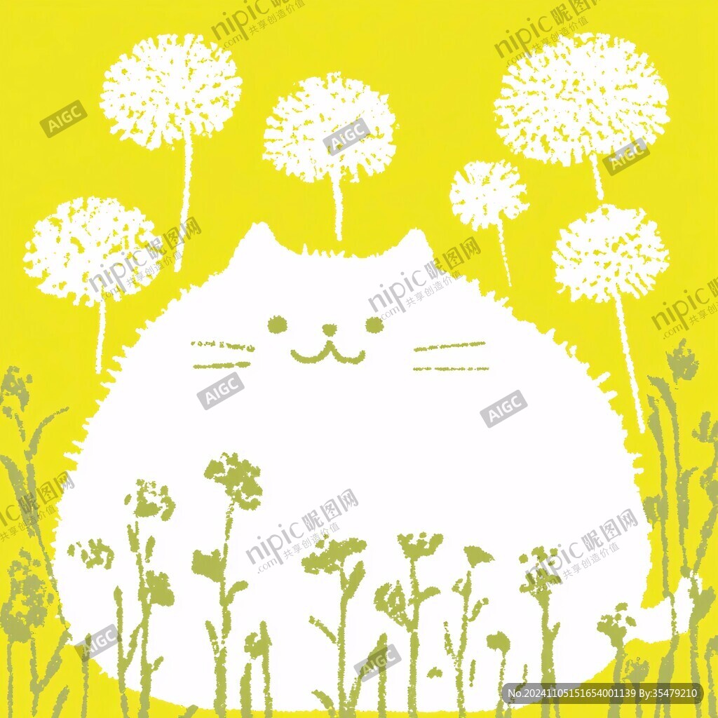 猫咪与花丛