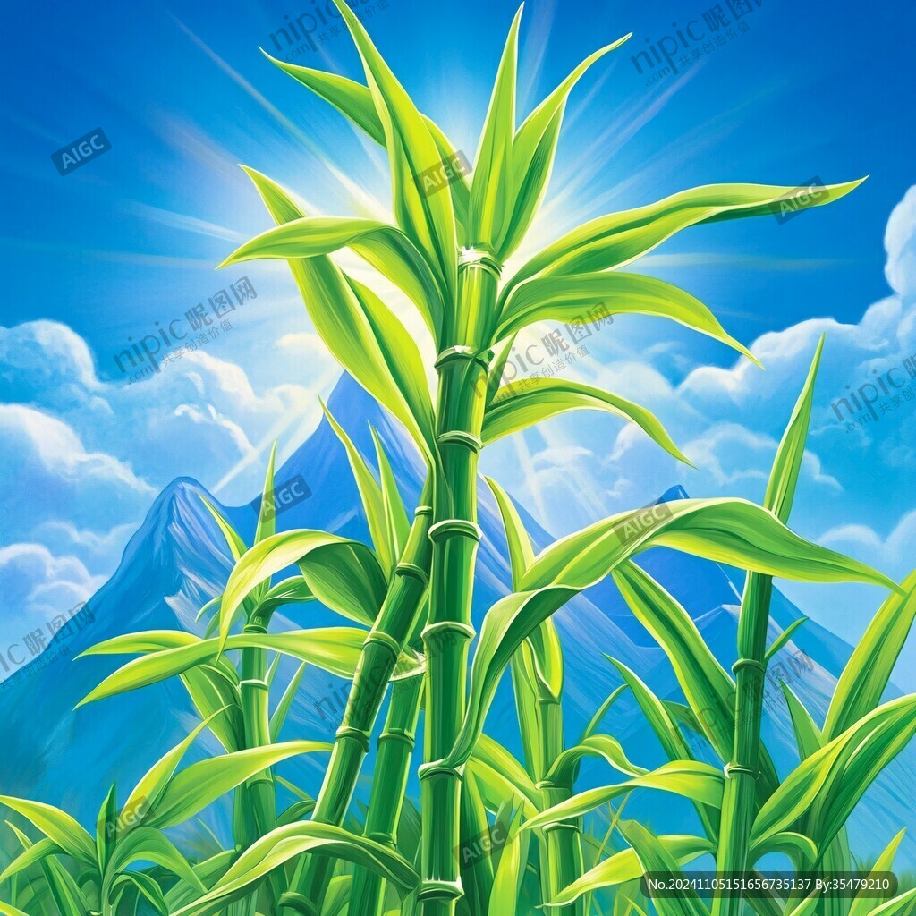 天空竹子背景