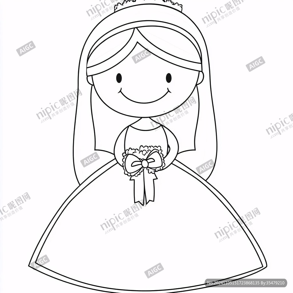 婚纱简笔画
